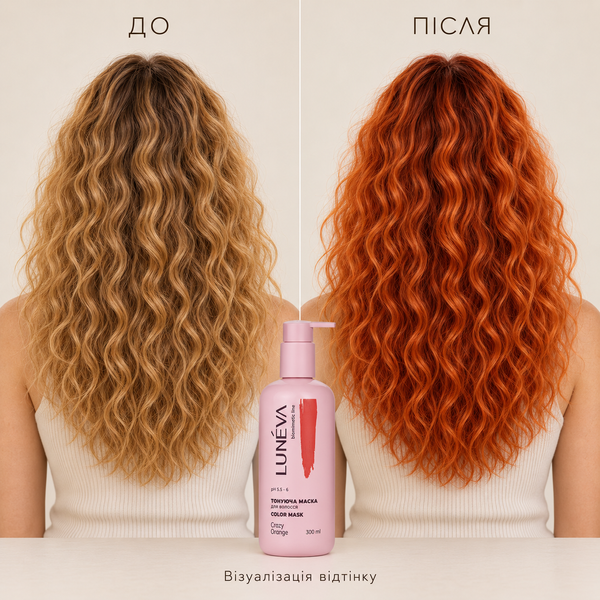 Тонирующая маска для волос Ярко-рыжий Crazy Orange, 7-9 уровень светлоты, тёплый насыщенный оттенок ton19 фото