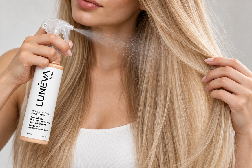 Спрей двохвазний для волосся з термозахистом і зволоженням волосся Two-Phase Hair Spray Thermo-Protect & Shine, 200мл zah005 фото