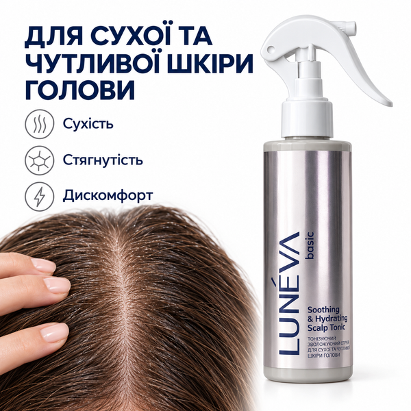 LUN&Eacute;VA basic Moisturizing Tonic Spray for Dry and Sensitive Scalp, 200 ml