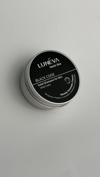 Шампунь твердий для чоловіків проти лупи, жирності та випадіння BLACK CODE 70 г men001 фото