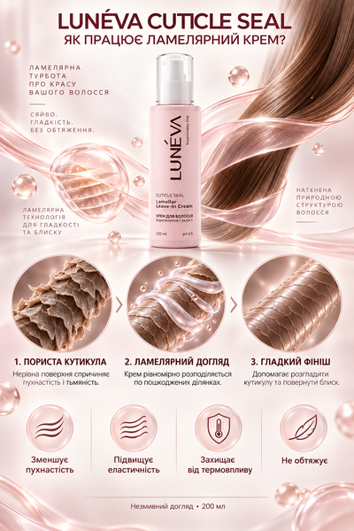 Krem laminujący bez spłukiwania LUN&Eacute;VA Silk Repair do regeneracji i gładkości włos&oacute;w, 200 ml
