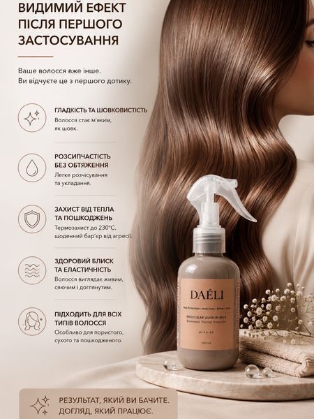 DA&Eacute;LI Molecular Leave-In Milk &mdash; незмивне молочко для волосся MLM200 фото